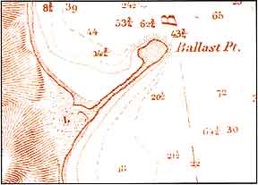 Figure 9.1 United States Coast Survey Map showing shape of (ruined) Spanish Battery, 1851. By A. M. Harrison.