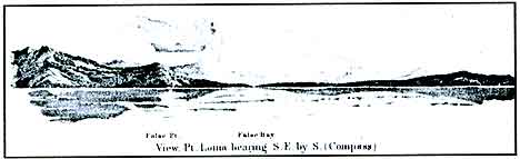 Figure 8.8 1852 U.S. Coast Survey Map view of entrance to San Diego Bay, as part of general sailing instructions from San Diego to San Francisco, with Point Loma rising to the left. Reconnaissance under the command of Lt. James Alden, U.S.N. Assistant. 