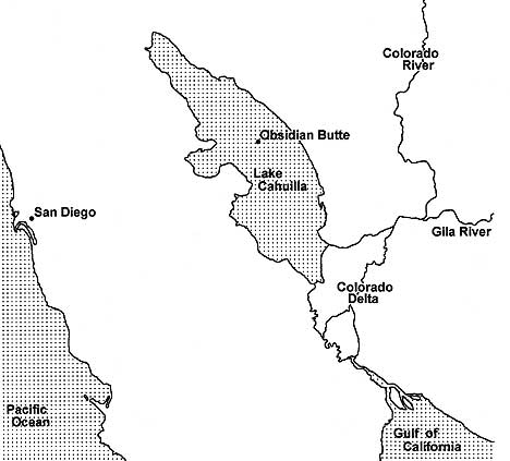 Figure 6.3 Lake Cahuilla, the lower Colorado River, the Colorado delta, and the surrounding region. 